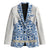 Malta Blazer with Blue White Tile Design and Maltese Cross Pattern - Wonder Print Shop