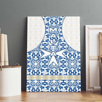 Malta Canvas Wall Art with Blue White Tile Design and Maltese Cross Pattern - Wonder Print Shop
