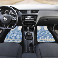 Malta Car Mats with Blue White Tile Design and Maltese Cross Pattern - Wonder Print Shop