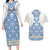 Malta Couples Matching Long Sleeve Bodycon Dress and Hawaiian Shirt with Blue White Tile Design and Maltese Cross Pattern - Wonder Print Shop