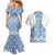 Malta Couples Matching Mermaid Dress and Hawaiian Shirt with Blue White Tile Design and Maltese Cross Pattern - Wonder Print Shop