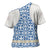 Malta Cross Shoulder Shirt with Blue White Tile Design and Maltese Cross Pattern - Wonder Print Shop
