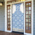 Malta Door Cover with Blue White Tile Design and Maltese Cross Pattern - Wonder Print Shop