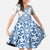 Malta Family Matching Long Sleeve Bodycon Dress and Hawaiian Shirt with Blue White Tile Design and Maltese Cross Pattern - Wonder Print Shop