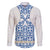 Malta Family Matching Mermaid Dress and Hawaiian Shirt with Blue White Tile Design and Maltese Cross Pattern - Wonder Print Shop