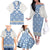 Malta Family Matching Off The Shoulder Long Sleeve Dress and Hawaiian Shirt with Blue White Tile Design and Maltese Cross Pattern - Wonder Print Shop