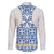 Malta Family Matching Off The Shoulder Long Sleeve Dress and Hawaiian Shirt with Blue White Tile Design and Maltese Cross Pattern - Wonder Print Shop