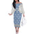 Malta Family Matching Off The Shoulder Long Sleeve Dress and Hawaiian Shirt with Blue White Tile Design and Maltese Cross Pattern - Wonder Print Shop