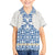 Malta Family Matching Off The Shoulder Long Sleeve Dress and Hawaiian Shirt with Blue White Tile Design and Maltese Cross Pattern - Wonder Print Shop