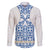 Malta Family Matching Puletasi and Hawaiian Shirt with Blue White Tile Design and Maltese Cross Pattern - Wonder Print Shop