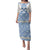 Malta Family Matching Puletasi and Hawaiian Shirt with Blue White Tile Design and Maltese Cross Pattern - Wonder Print Shop