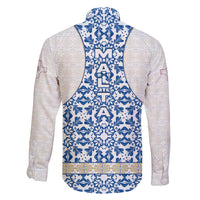 Malta Family Matching Summer Maxi Dress and Hawaiian Shirt with Blue White Tile Design and Maltese Cross Pattern - Wonder Print Shop