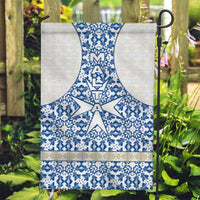 Malta Garden Flag with Blue White Tile Design and Maltese Cross Pattern - Wonder Print Shop