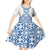 Malta Kid Short Sleeve Dress with Blue White Tile Design and Maltese Cross Pattern - Wonder Print Shop