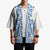 Malta Kimono with Blue White Tile Design and Maltese Cross Pattern - Wonder Print Shop