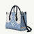 Malta Leather Bag with Blue White Tile Design and Maltese Cross Pattern - Wonder Print Shop