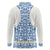 Malta Long Sleeve Polo Shirt with Blue White Tile Design and Maltese Cross Pattern - Wonder Print Shop