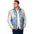 Malta Padded Jacket with Blue White Tile Design and Maltese Cross Pattern - Wonder Print Shop