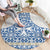 Malta Round Carpet with Blue White Tile Design and Maltese Cross Pattern - Wonder Print Shop