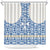 Malta Shower Curtain with Blue White Tile Design and Maltese Cross Pattern - Wonder Print Shop