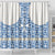 Malta Shower Curtain with Blue White Tile Design and Maltese Cross Pattern - Wonder Print Shop
