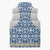 Malta Sleeveless Puffer Jacket with Blue White Tile Design and Maltese Cross Pattern - Wonder Print Shop