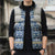 Malta Sleeveless Puffer Jacket with Blue White Tile Design and Maltese Cross Pattern - Wonder Print Shop