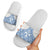 Malta Slide Sandals with Blue White Tile Design and Maltese Cross Pattern - Wonder Print Shop