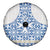 Malta Spare Tire Cover with Blue White Tile Design and Maltese Cross Pattern - Wonder Print Shop