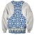 Malta Sweatshirt with Blue White Tile Design and Maltese Cross Pattern - Wonder Print Shop