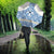 Malta Umbrella with Blue White Tile Design and Maltese Cross Pattern - Wonder Print Shop
