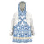 Malta Wearable Blanket Hoodie with Blue White Tile Design and Maltese Cross Pattern - Wonder Print Shop