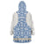 Malta Wearable Blanket Hoodie with Blue White Tile Design and Maltese Cross Pattern - Wonder Print Shop