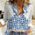 Malta Women Casual Shirt with Blue White Tile Design and Maltese Cross Pattern - Wonder Print Shop