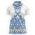 Malta Women Polo Shirt with Blue White Tile Design and Maltese Cross Pattern - Wonder Print Shop