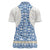 Malta Women Polo Shirt with Blue White Tile Design and Maltese Cross Pattern - Wonder Print Shop