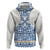 Malta Zip Hoodie with Blue White Tile Design and Maltese Cross Pattern - Wonder Print Shop