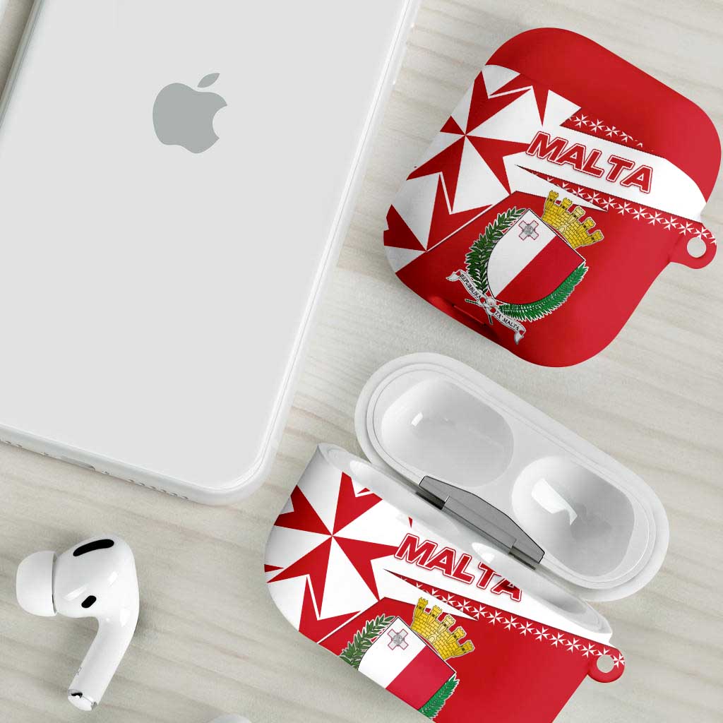 Malta AirPods Case with Red White Starburst Design - Wonder Print Shop