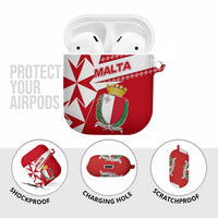 Malta AirPods Case with Red White Starburst Design - Wonder Print Shop