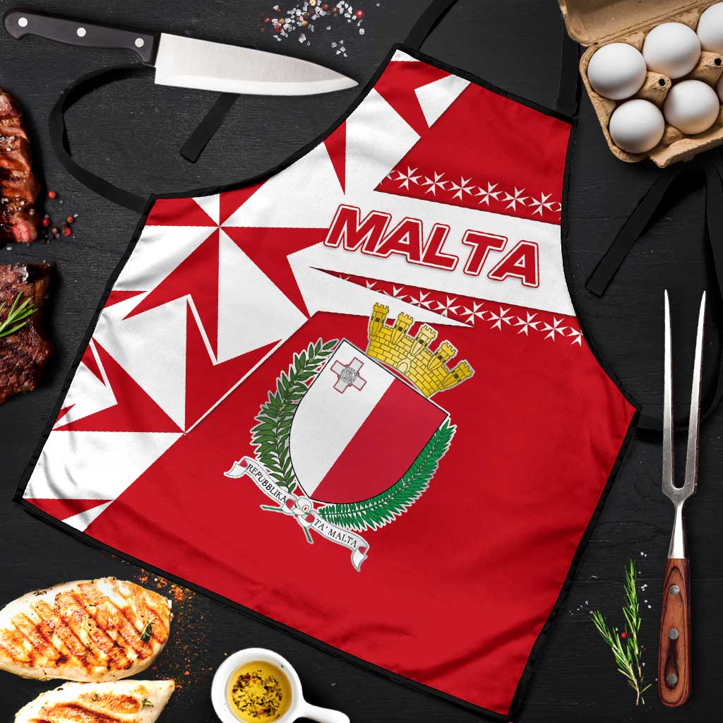 Malta Apron with Red White Starburst Design - Wonder Print Shop