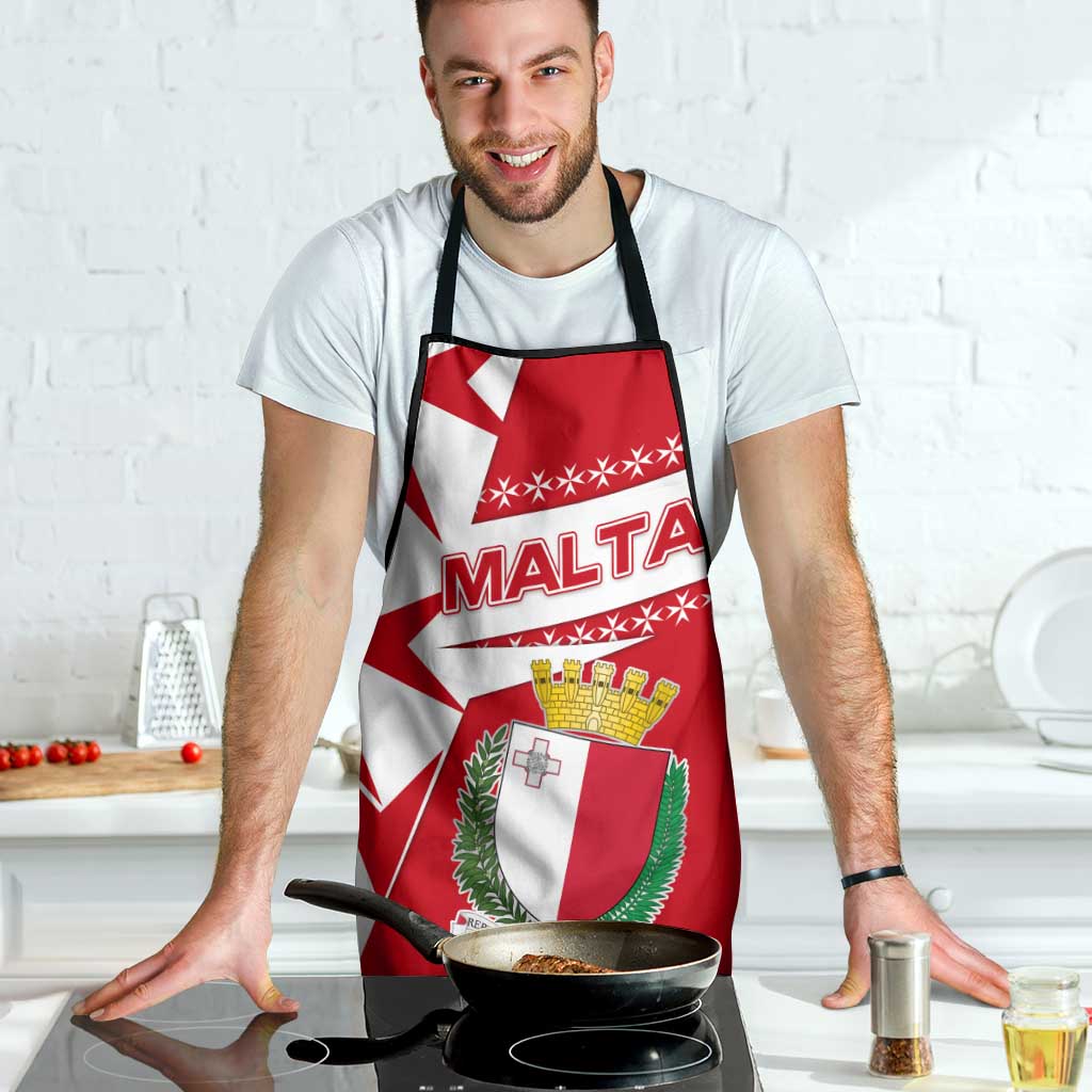 Malta Apron with Red White Starburst Design - Wonder Print Shop