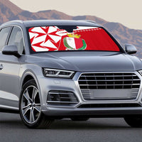 Malta Auto Sun Shade with Red White Starburst Design - Wonder Print Shop