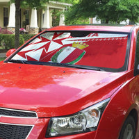 Malta Auto Sun Shade with Red White Starburst Design - Wonder Print Shop
