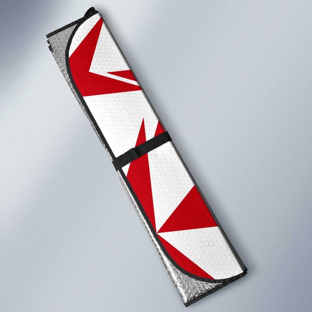 Malta Auto Sun Shade with Red White Starburst Design - Wonder Print Shop