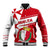 Malta Baseball Jacket with Red White Starburst Design - Wonder Print Shop