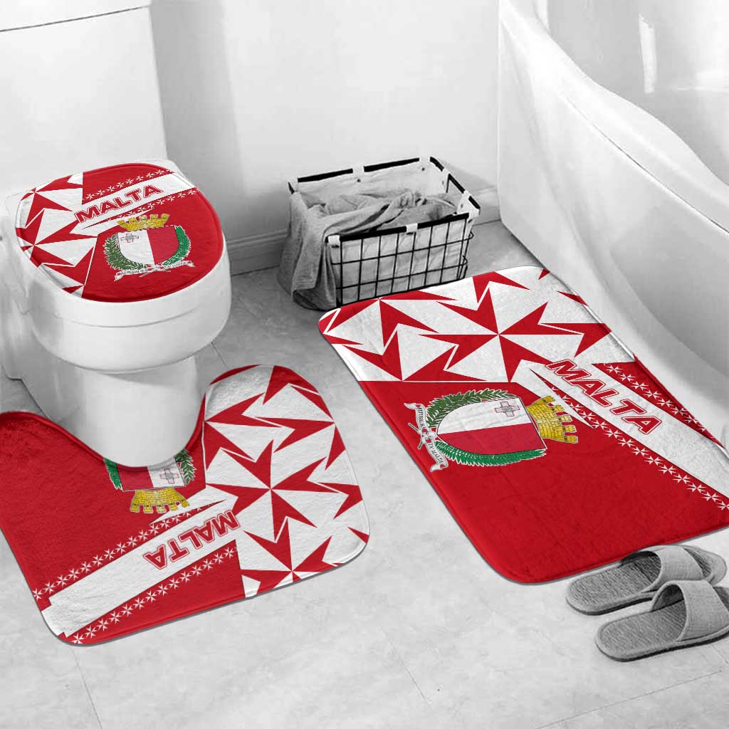 Malta Bathroom Set with Red White Starburst Design - Wonder Print Shop