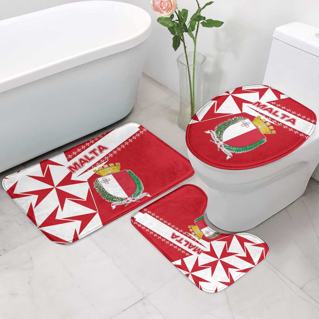 Malta Bathroom Set with Red White Starburst Design - Wonder Print Shop