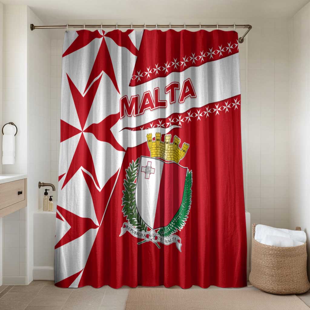 Malta Bathroom Set with Red White Starburst Design - Wonder Print Shop