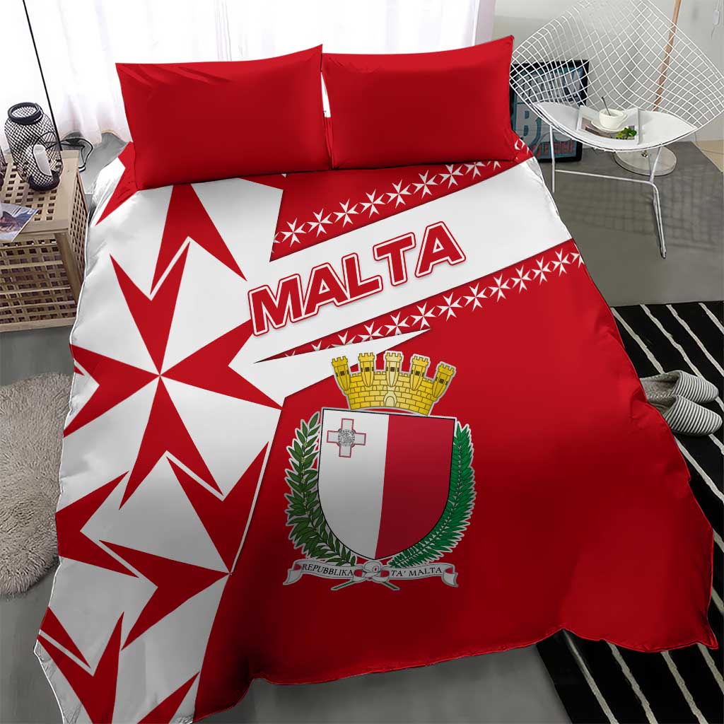 Malta Bedding Set with Red White Starburst Design - Wonder Print Shop