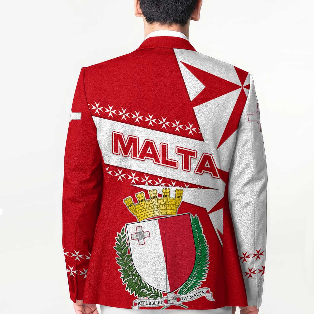 Malta Blazer with Red White Starburst Design - Wonder Print Shop